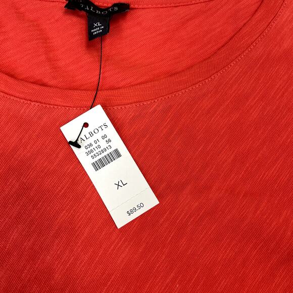 NWT Talbots Coral Tie Detail Knit Shift Dress XL Cotton Sleeveless Casual Summer - Picture 10 of 16